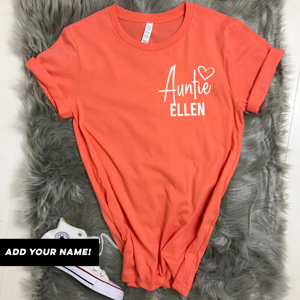 Personalised Name Auntie T-Shirts (MRK X)