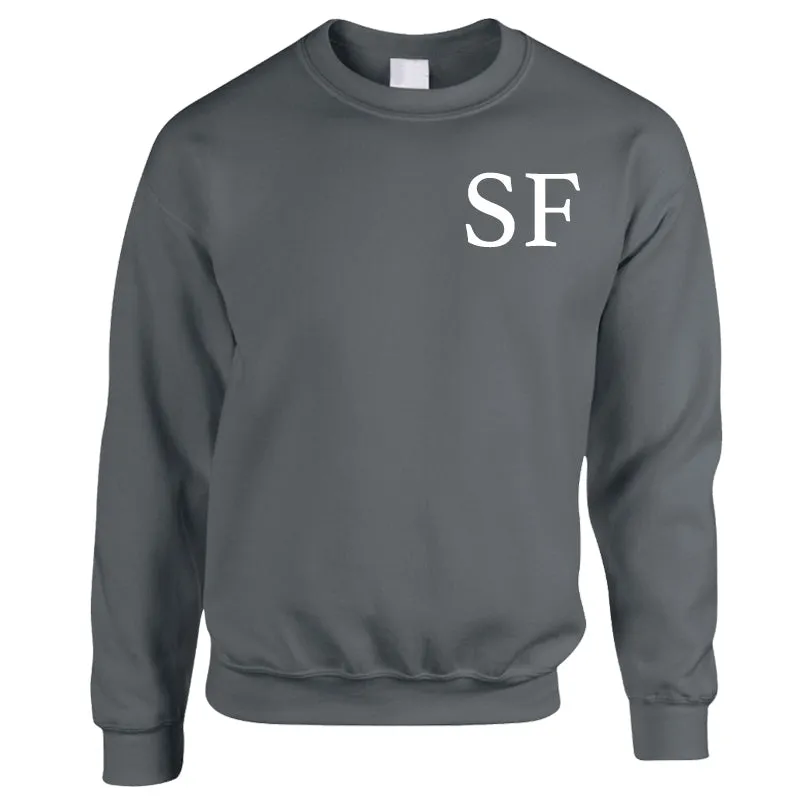 Personalised Oxford Initial Kid & Adult Storm Grey Sweatshirts (MRK X)