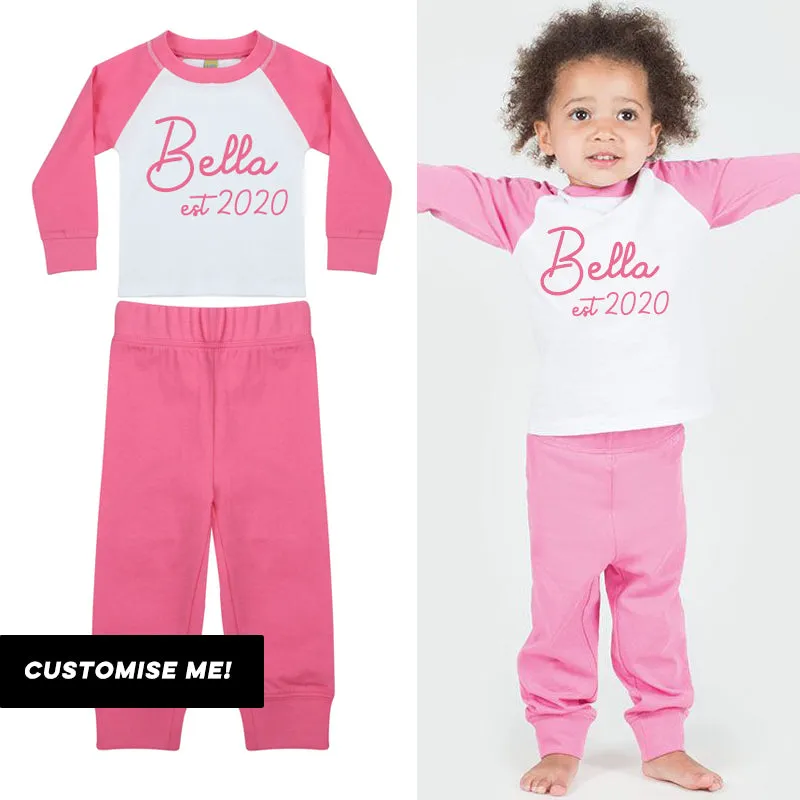 Personalised Oxford Raglan Pyjamas (MRK X) girls dresses outlet