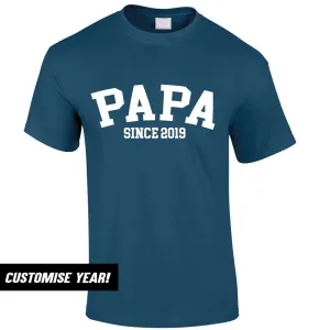 Personalised Papa Since T-Shirt (MRK X) mens dad clothes online