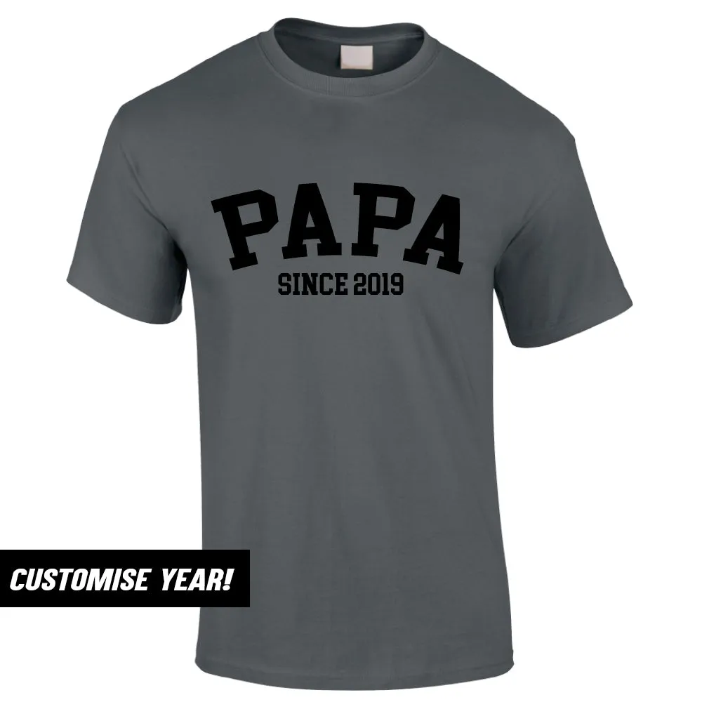 Personalised Papa Since T-Shirt (MRK X) mens dad clothes online