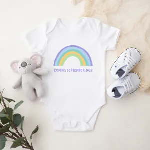 Personalised Pastel Rainbow Announcement Baby Vest cheap baby clothes online