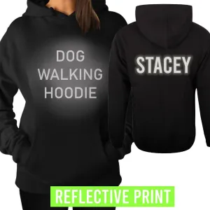 Personalised Reflective Print Dog Walking Hoodie (MRK X) mum jeans promo