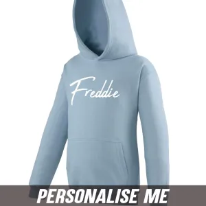 Personalised Script Name Junior Hoodie 00 (MRK X) boys fashion clearance