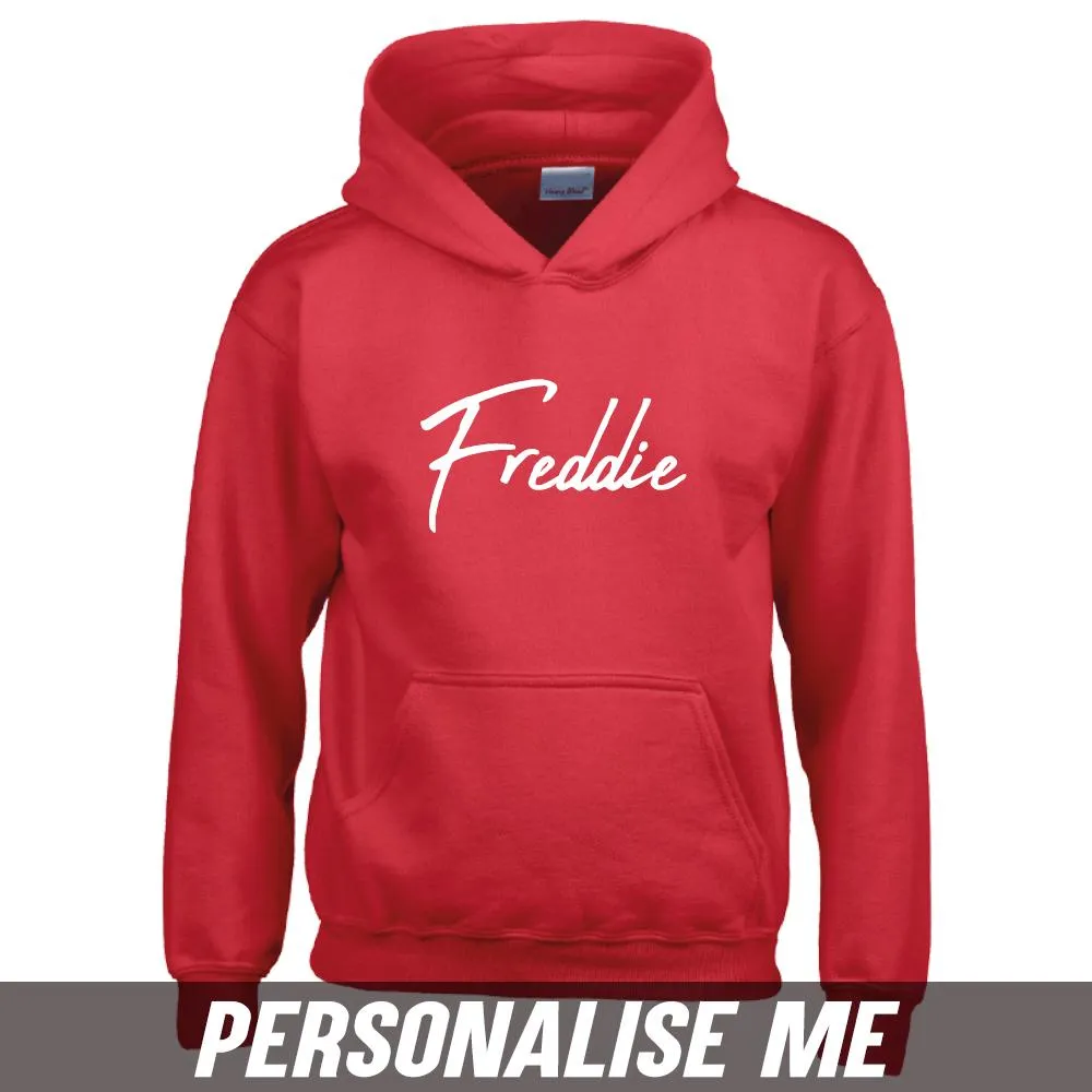 Personalised Script Name Junior Hoodie 00 (MRK X) boys fashion clearance
