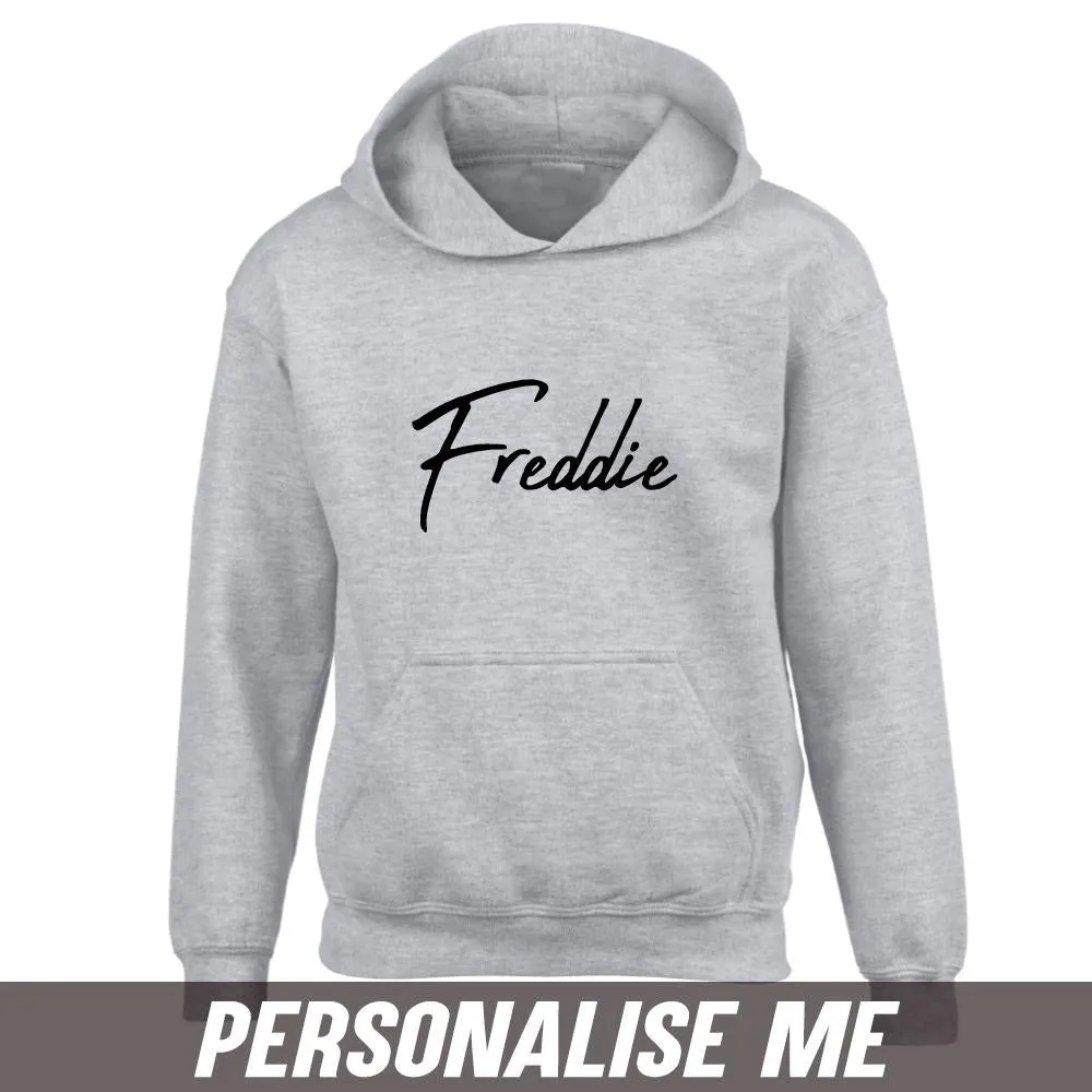 Personalised Script Name Junior Hoodie 00 (MRK X) girls skirts clearance