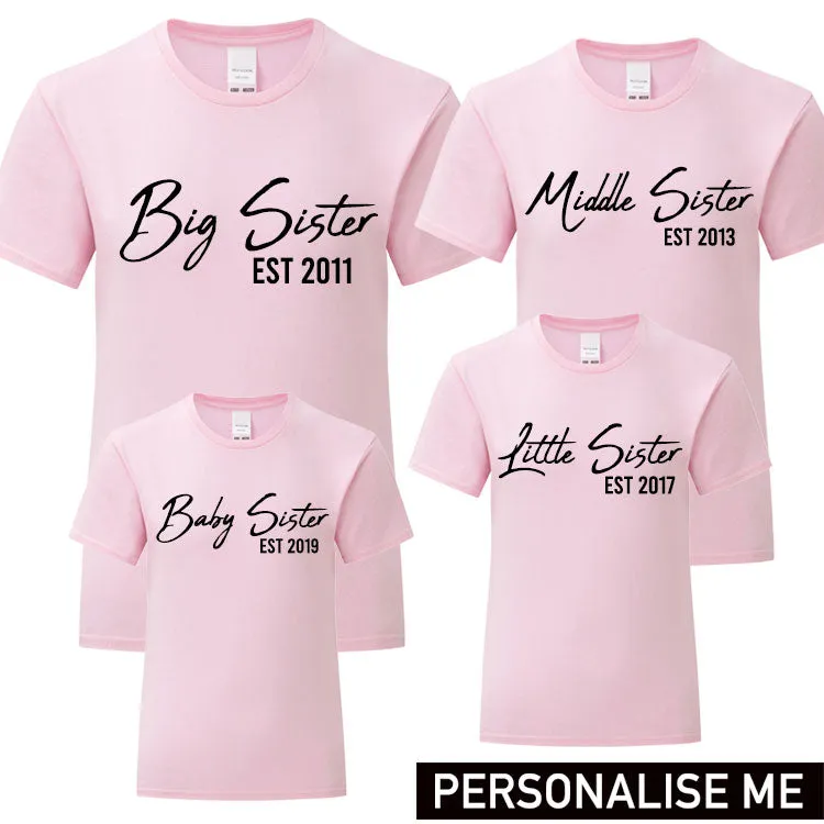 Personalised Sister Est T-Shirts (MRK X) girls dresses outlet