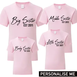 Personalised Sister Est T-Shirts (MRK X) girls dresses outlet