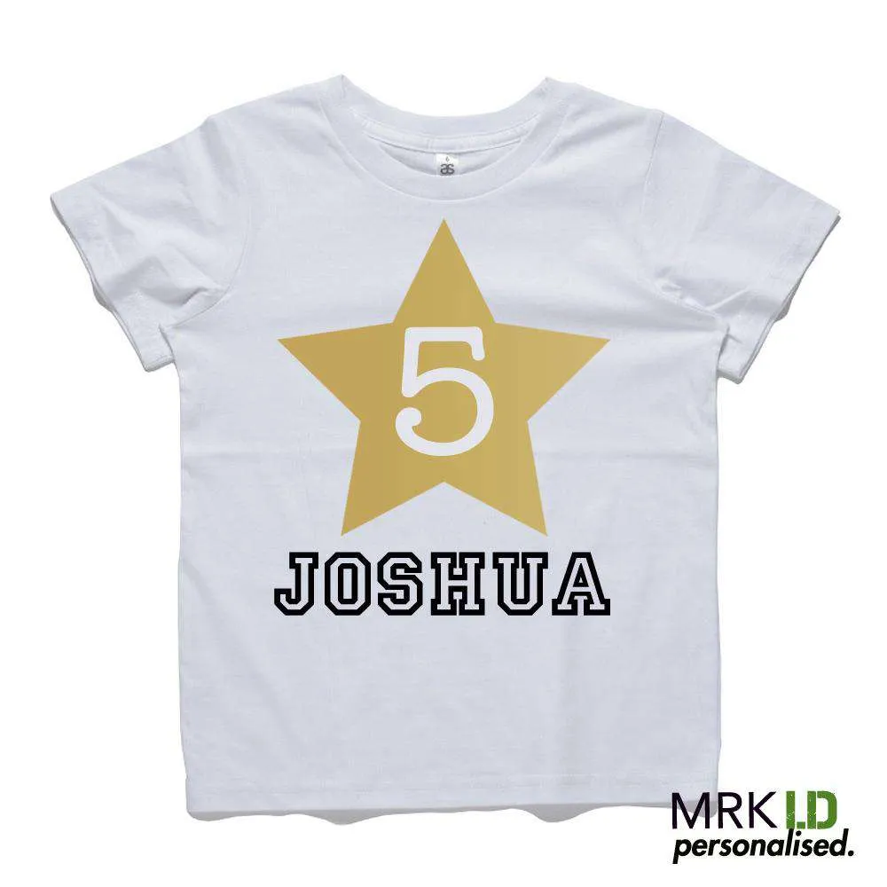 Personalised Star Age Tee (MRK X) boys apparel promo code