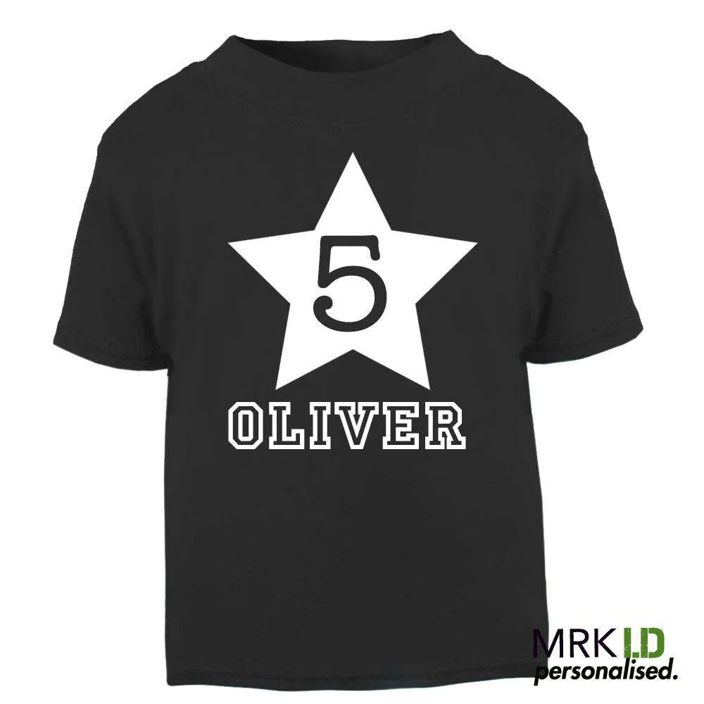 Personalised Star Age Tee (MRK X) boys apparel promo code