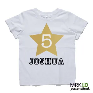 Personalised Star Age Tee (MRK X) boys apparel promo code