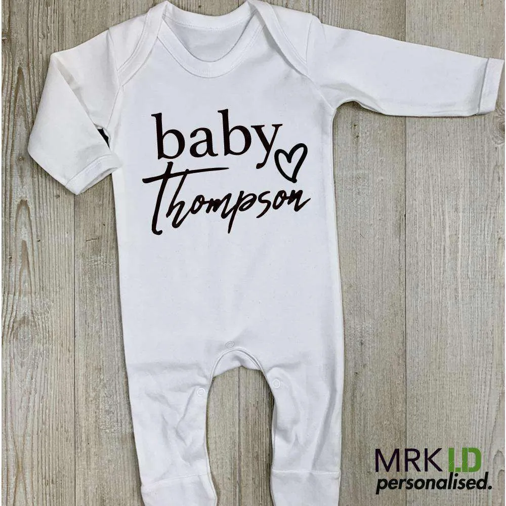 Personalised Surname Heart Tees & Rompers (MRK X)