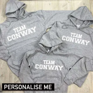 Personalised Team Dad, Mum & Kid Varsity Hoodies (MRK X) dads clothes cheap