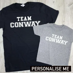 Personalised Team Dad, Mum & Kid Varsity Tees (MRK X) mens dad clothes online