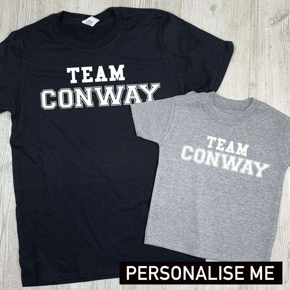 Personalised Team Dad, Mum & Kid Varsity Tees (MRK X) mens dad clothes online