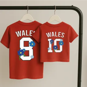 Personalised Wales Floral Matching Front & Back Graphic T-Shirts maternity leggings online