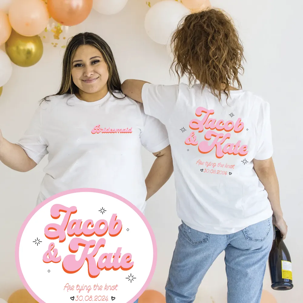 Personalised Wedding Invitation Front and Back Graphic White T-shirts nursing bras sale