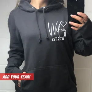 Personalised Wifey Established Hoodie (MRK X) maternity wear outlet