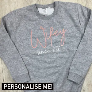 Personalised Wifey Since Sweatshirt (MRK X) nursing bras sale