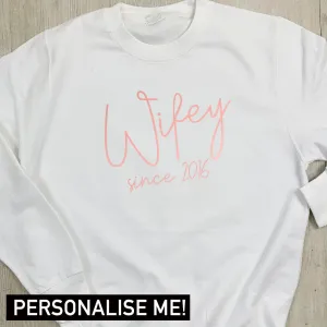 Personalised Wifey Since Sweatshirt (MRK X) nursing bras sale