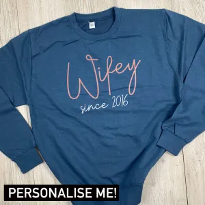 Personalised Wifey Since Sweatshirt (MRK X) nursing bras sale
