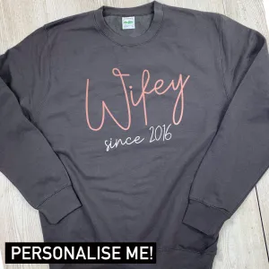 Personalised Wifey Since Sweatshirt (MRK X) nursing bras sale