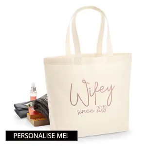 Personalised Wifey Since Tote Bag (MRK X) nursing bras sale