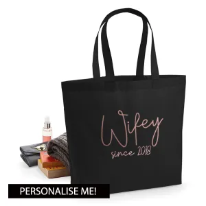 Personalised Wifey Since Tote Bag (MRK X) nursing bras sale