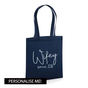 Personalised Wifey Since Tote Bag (MRK X) nursing bras sale