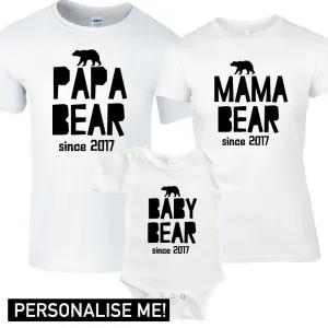 Personalised Year Bear Matching T-Shirts (MRK X) mens dad clothes online