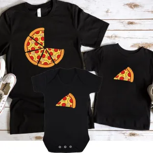 Pizza & 2 Slices Matching Black T-Shirt/Bodysuits fathers day sale outfits