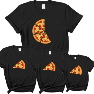 Pizza & 3 Slices Family Matching Black T-Shirts fathers day sale outfits