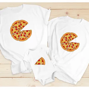 Pizza & Slice Family Matching White T-Shirt/Bodysuits fathers day sale outfits