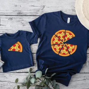 Pizza & Slice Matching Navy T-Shirts fathers day sale outfits