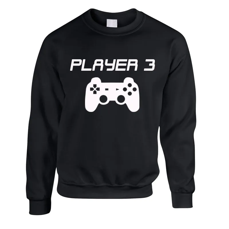 Player 1/2/3 Adult & Kid Black Sweatshirts (MRK X)