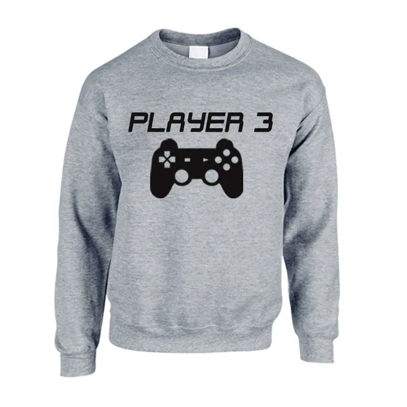 Player 1/2/3 Adult & Kid Heather Grey Sweatshirts (MRK X)