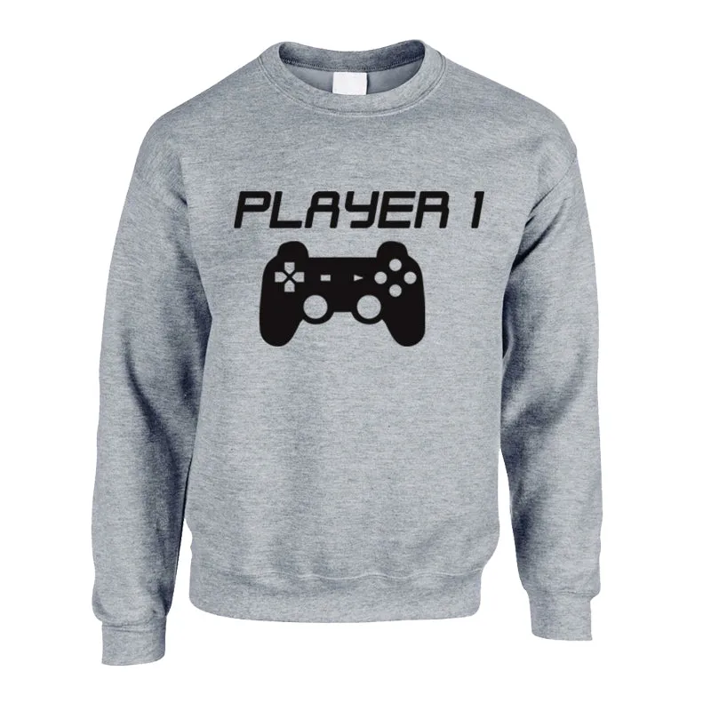 Player 1/Player 2 Adult & Kid Heather Grey Sweatshirts (MRK X)