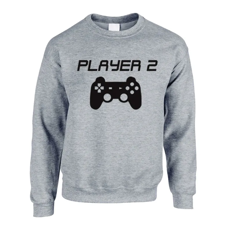 Player 1/Player 2 Adult & Kid Heather Grey Sweatshirts (MRK X)