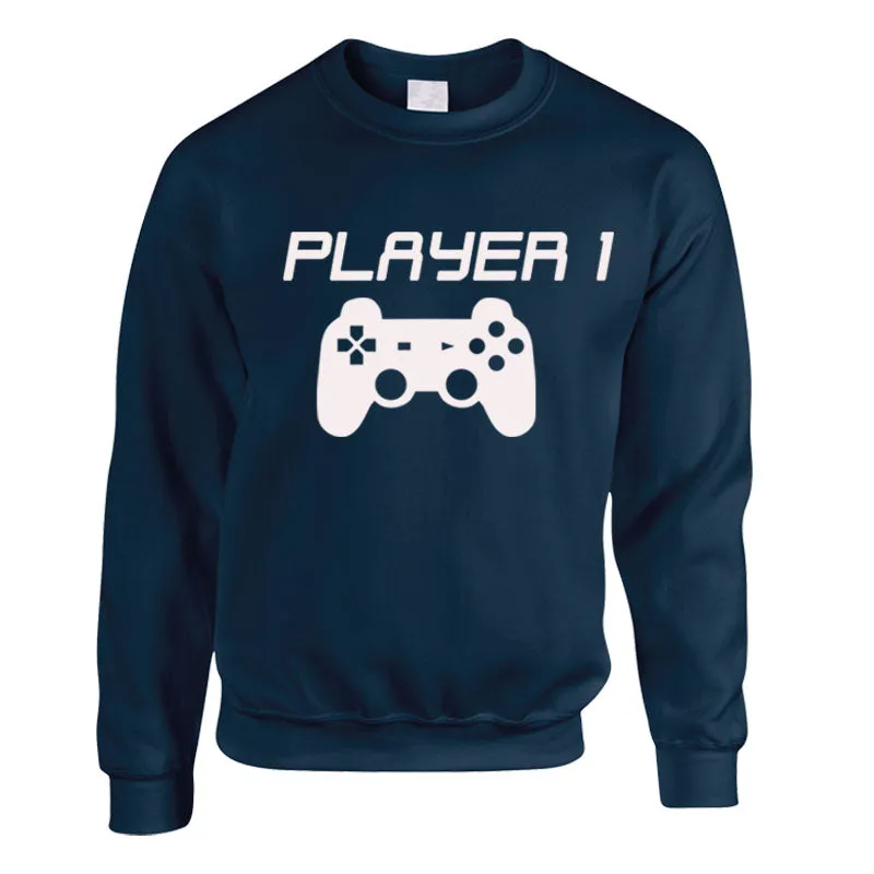 Player 1/Player 2 Adult & Kid Navy Sweatshirts (MRK X)