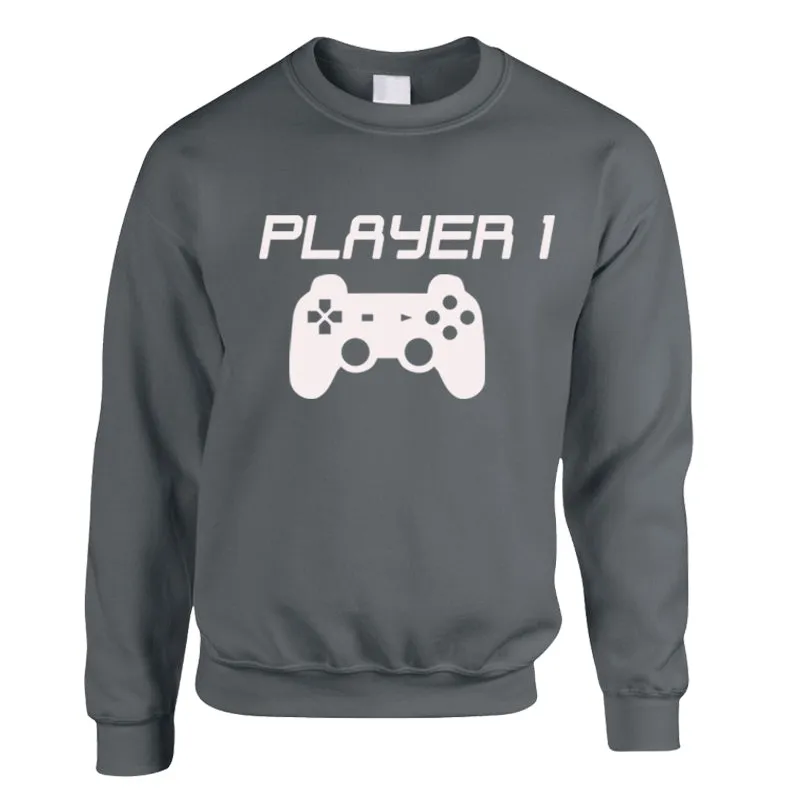 Player 1/Player 2 Adult & Kid Storm Grey Sweatshirts (MRK X)