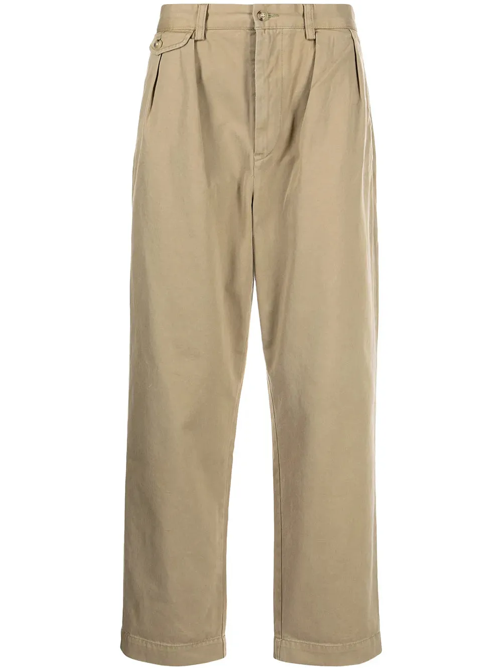 Pleat-Detail Cotton Trousers cheap bottoms online shop