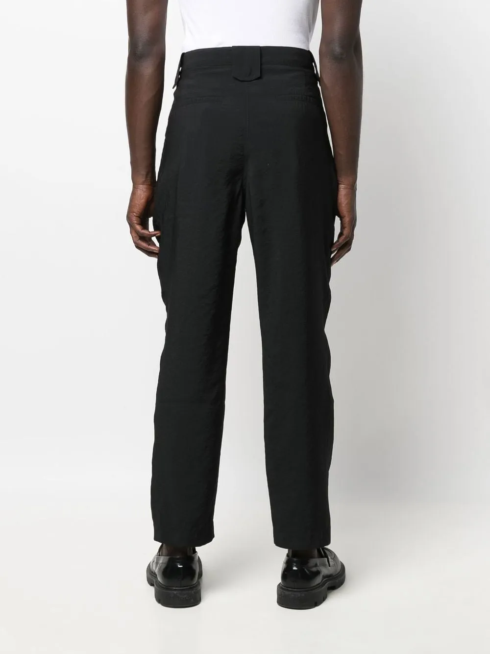 Pleat-Detail Straight-Leg Trousers