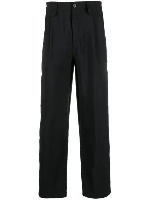 Pleat-Detail Straight-Leg Trousers cheap bottoms online shop