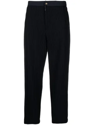 Pleated Quilted Tapered Trousers cheap bottoms online shop