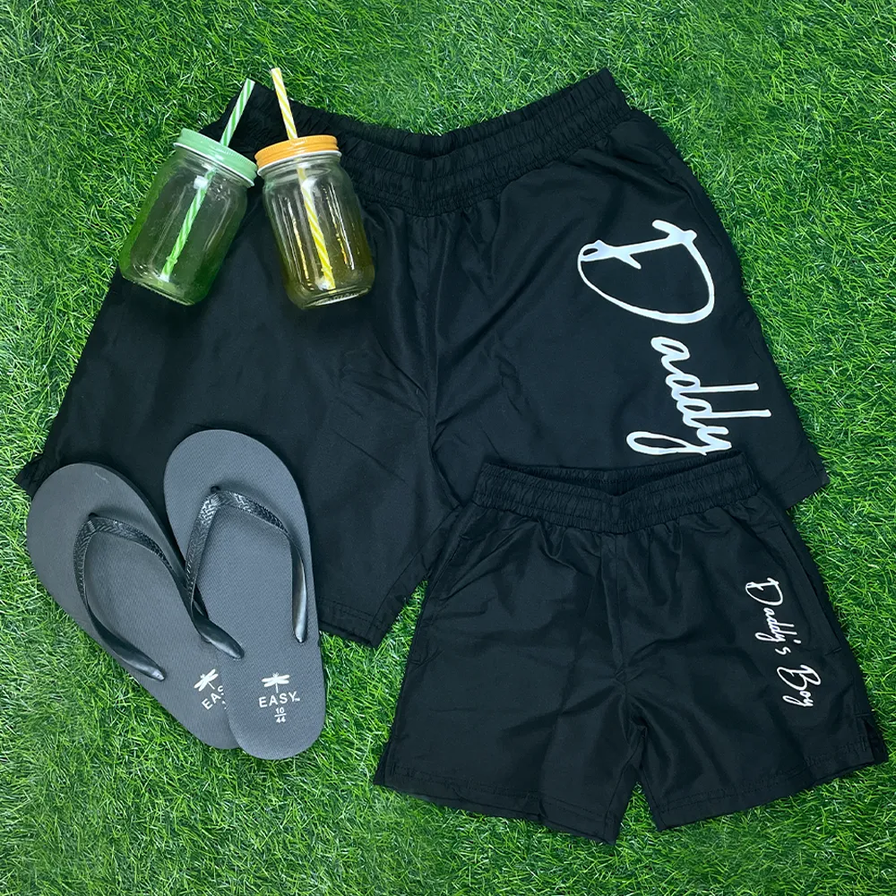 Pool Days- Daddy & Daddy's Boy Matching Black Swimming Shorts fathers day sale outfits