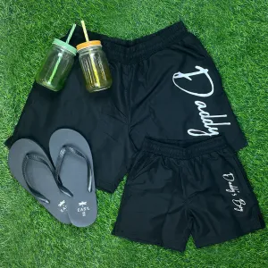 Pool Days- Daddy & Daddy's Boy Matching Black Swimming Shorts fathers day sale outfits