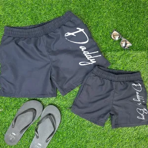 Pool Days- Daddy & Daddy's Boy Matching Navy Swimming Shorts fathers day sale outfits