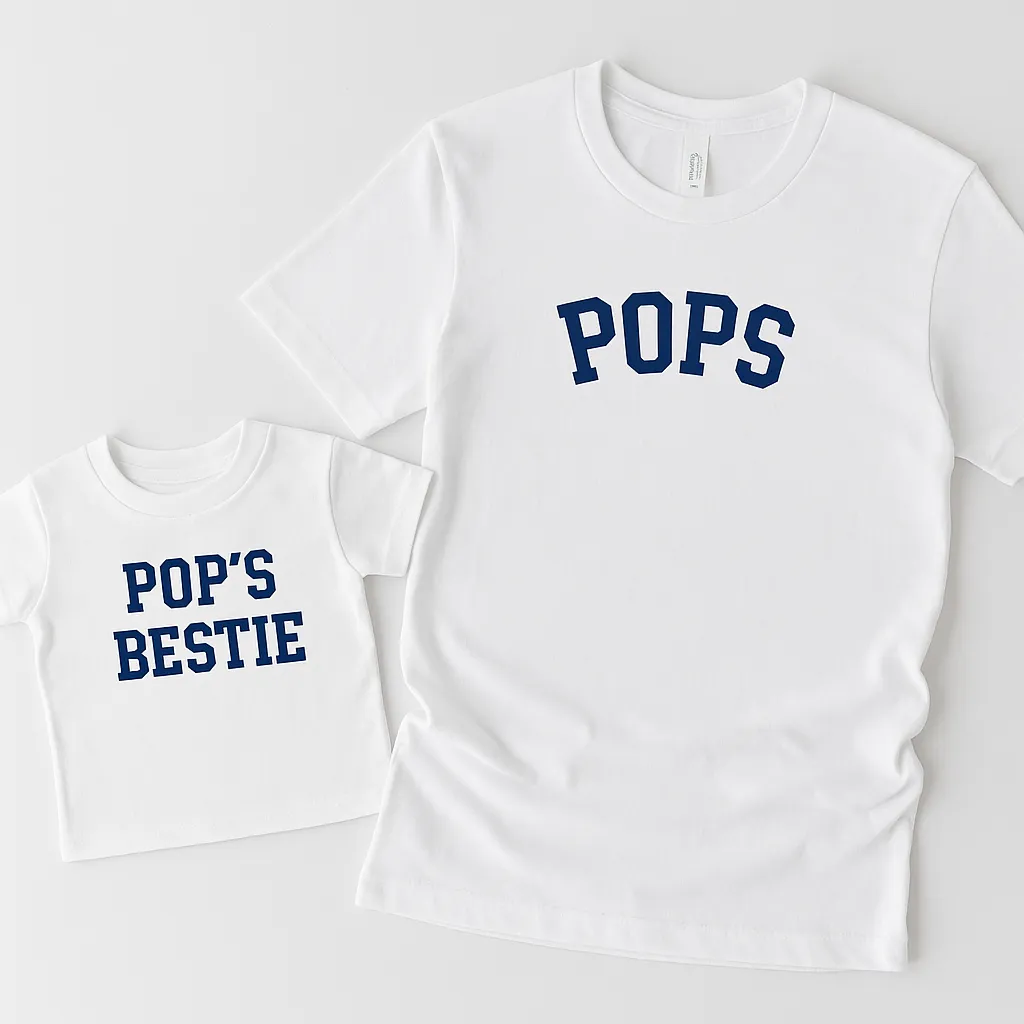 Pops & Pop's Bestie Matching T-Shirts mens dad clothes online