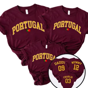 Portugal Stadium Family T-Shirts Burgundy daddy outfits clearance