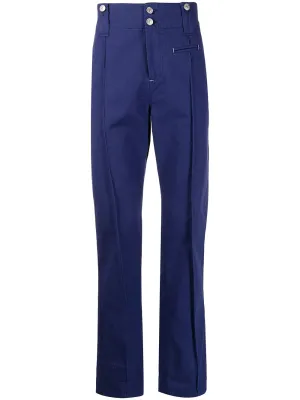 Pressed-Crease Cotton Straight Trousers cheap bottoms online shop